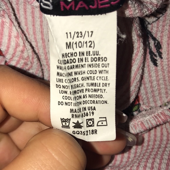 Pink and white striped floral top with birds - Picture 3 of 3